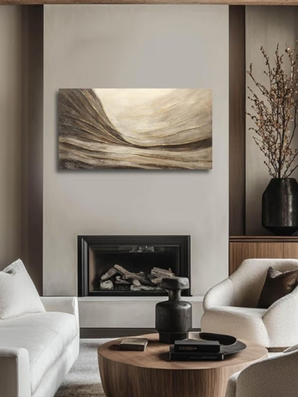 Brown & Gold Abstract Canvas Wall Art